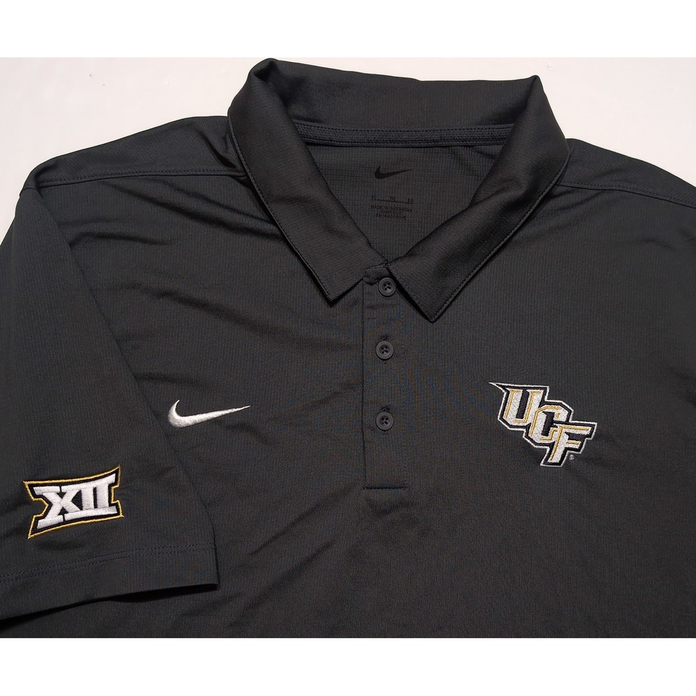 Nike UCF Knights Polo Shirt Mens XL Black Excellent Big 12 Team Issue